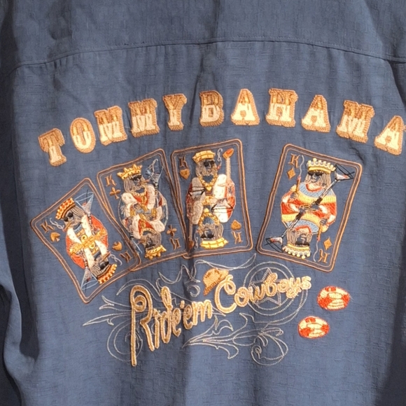 Tommy Bahama Blue Casual Button Down Shirt - Picture 3 of 7